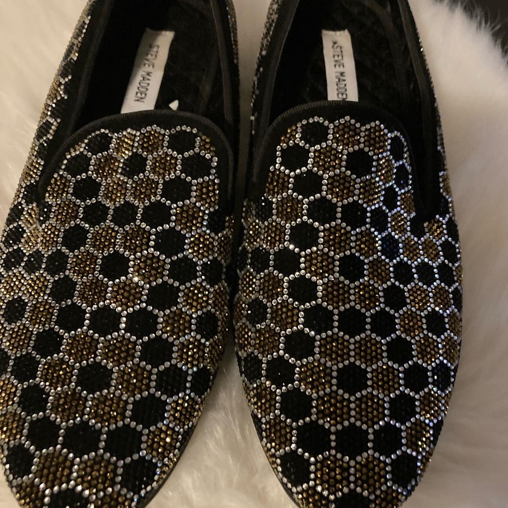 Steven Madden size 9.5 rhinestone men’s dress slipper loafer